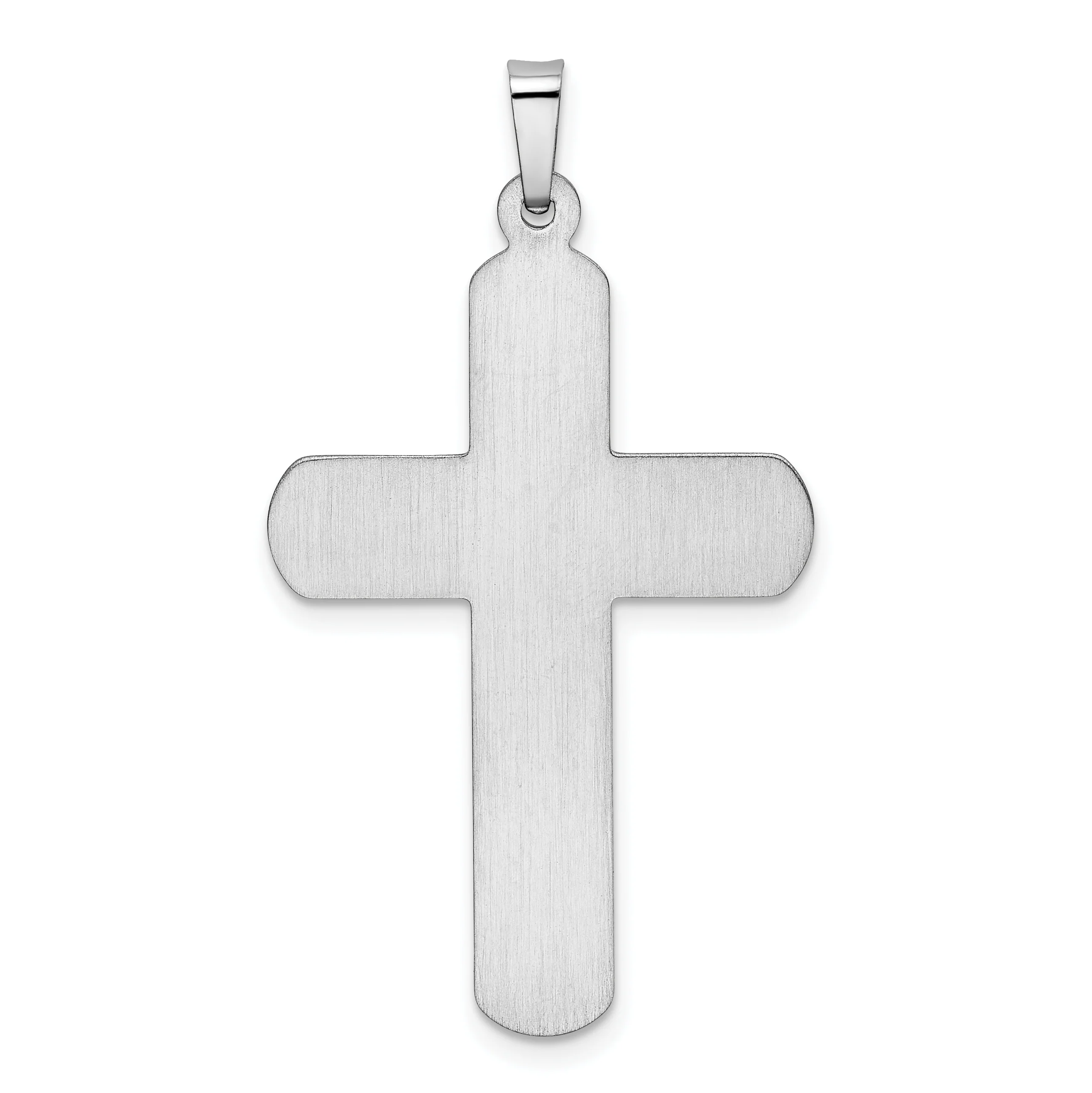 Colgante de Cruz Latina en Oro Blanco de 14k Pulido - Image 3