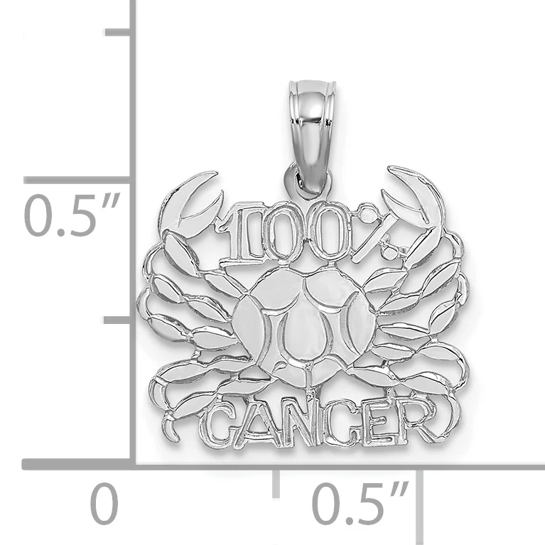 Dije Zodiacal de Cáncer en Oro Blanco de 14k con Rodio - Image 2