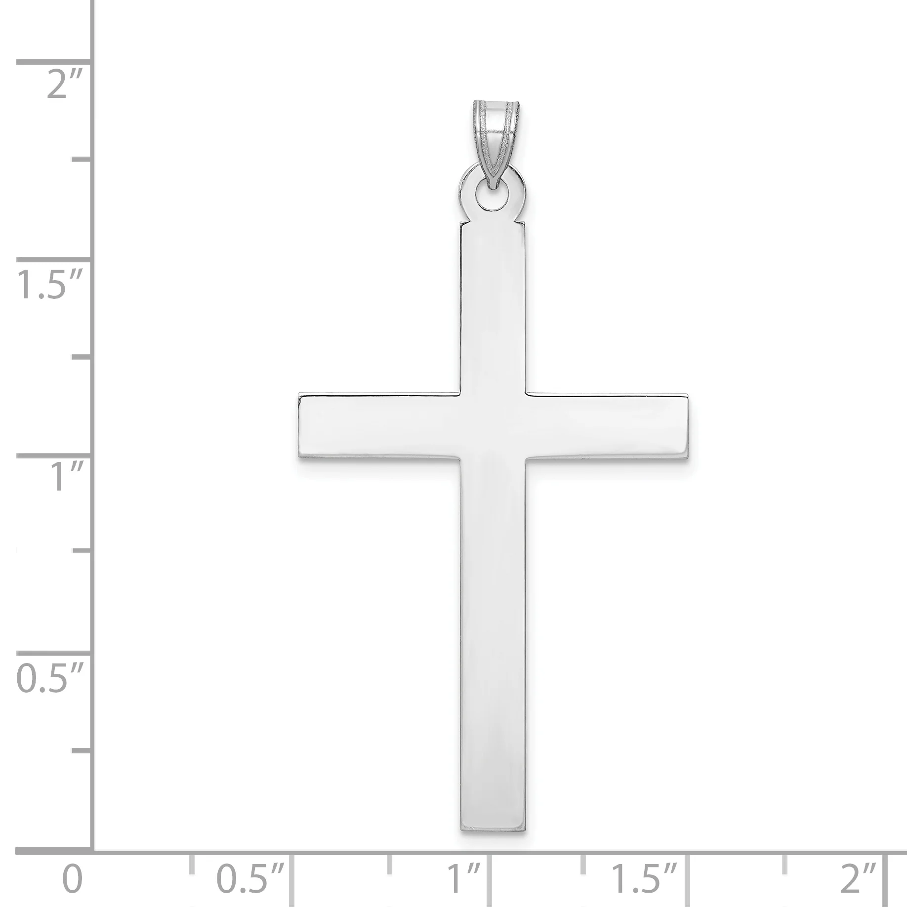 Colgante de Cruz Pulida en Oro Blanco de 14k - Image 3