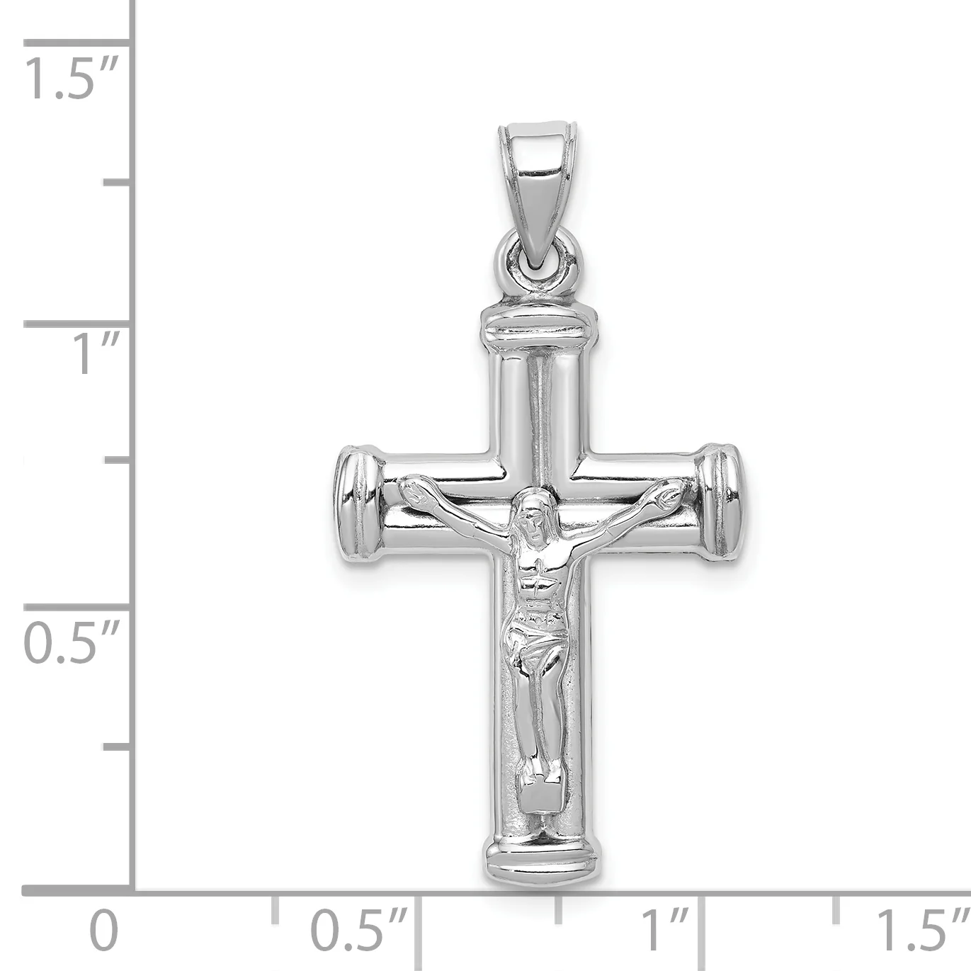 Colgante Crucifijo Reversible de 14k en Oro Blanco - Image 3