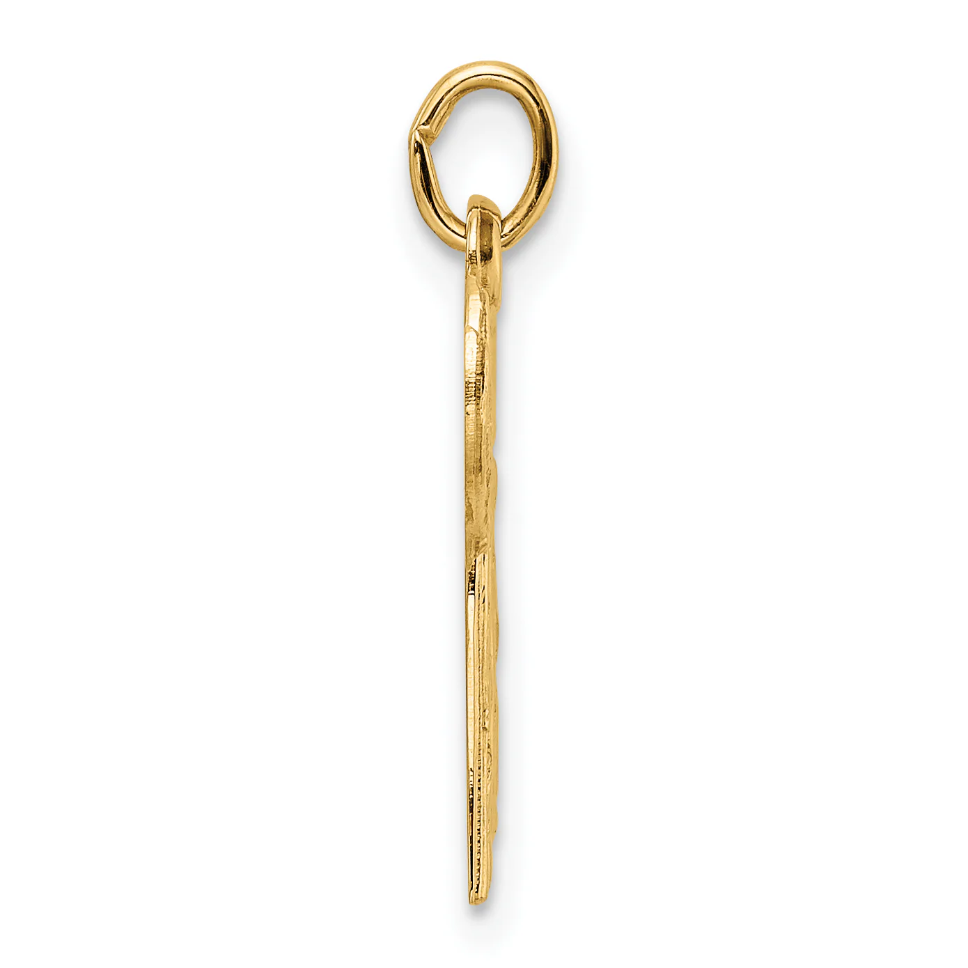 Colgante Sólido con Símbolo Chai Pulido y Texturizado en Oro Amarillo de 14k - Image 2