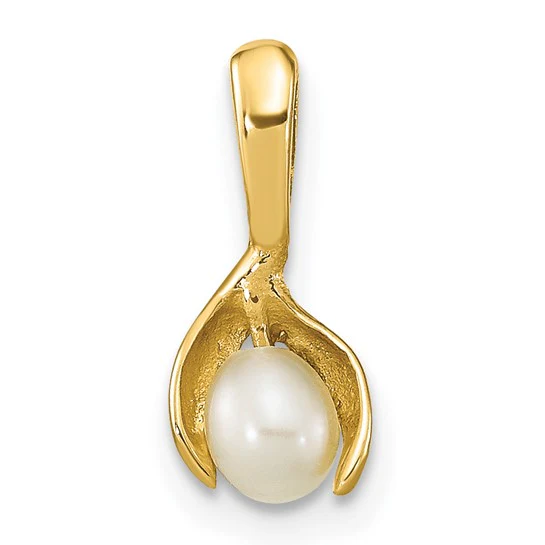 Colgante de Perla Mabe de Agua Salada Blanca de 10-11 mm en Oro Amarillo de 14k - Image 2