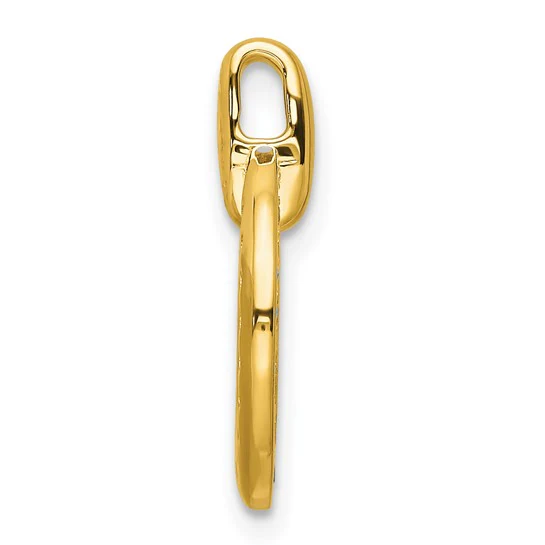 Deslizador de Cadena de Diamante Redondo Pulido en Oro Amarillo de 14k - Image 2