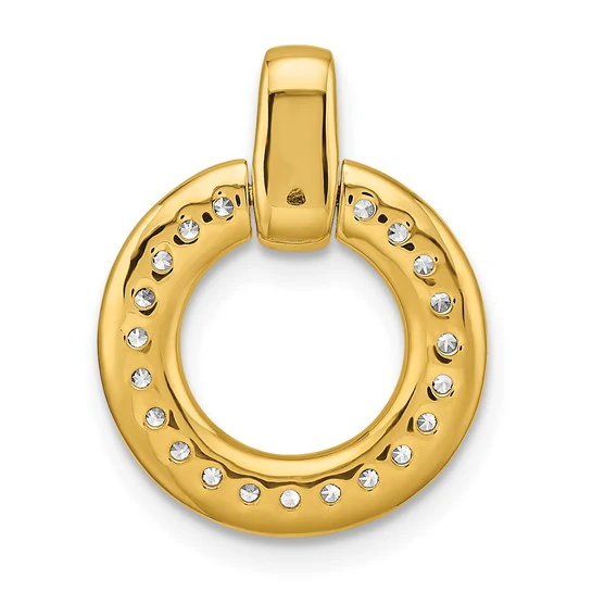 Deslizador de Cadena de Diamante Redondo Pulido en Oro Amarillo de 14k - Image 3