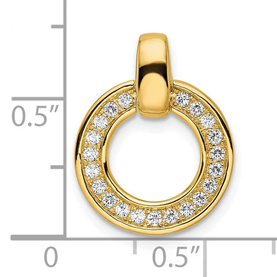 Deslizador de Cadena de Diamante Redondo Pulido en Oro Amarillo de 14k - Image 4