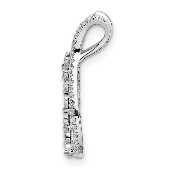 Deslizador de Cadena de Oro Blanco de 14k con Diamantes - Image 2