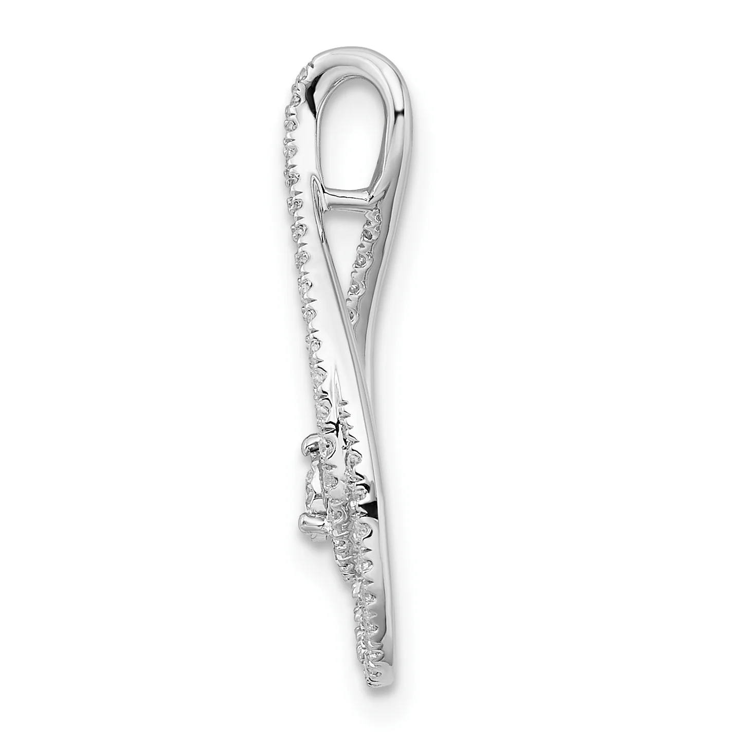 Deslizador de Cadena en Forma de Gota de Diamantes en Oro Blanco de 14k - Image 2