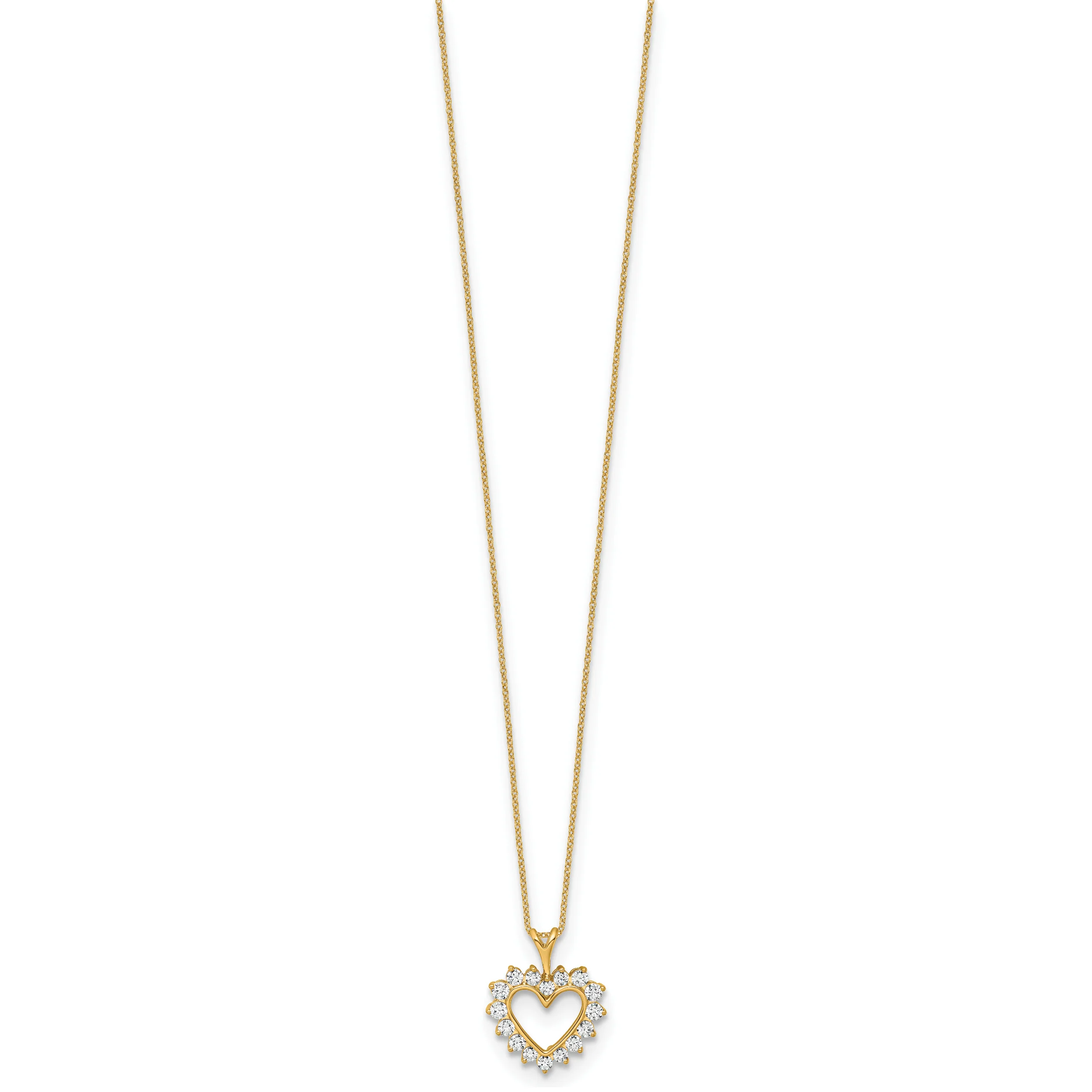 Collar con Colgante de Corazón de Diamante Creado en Laboratorio de 1/2 Quarata en Oro Amarillo de 10k, Cadena de 18 Pulgadas - Image 2