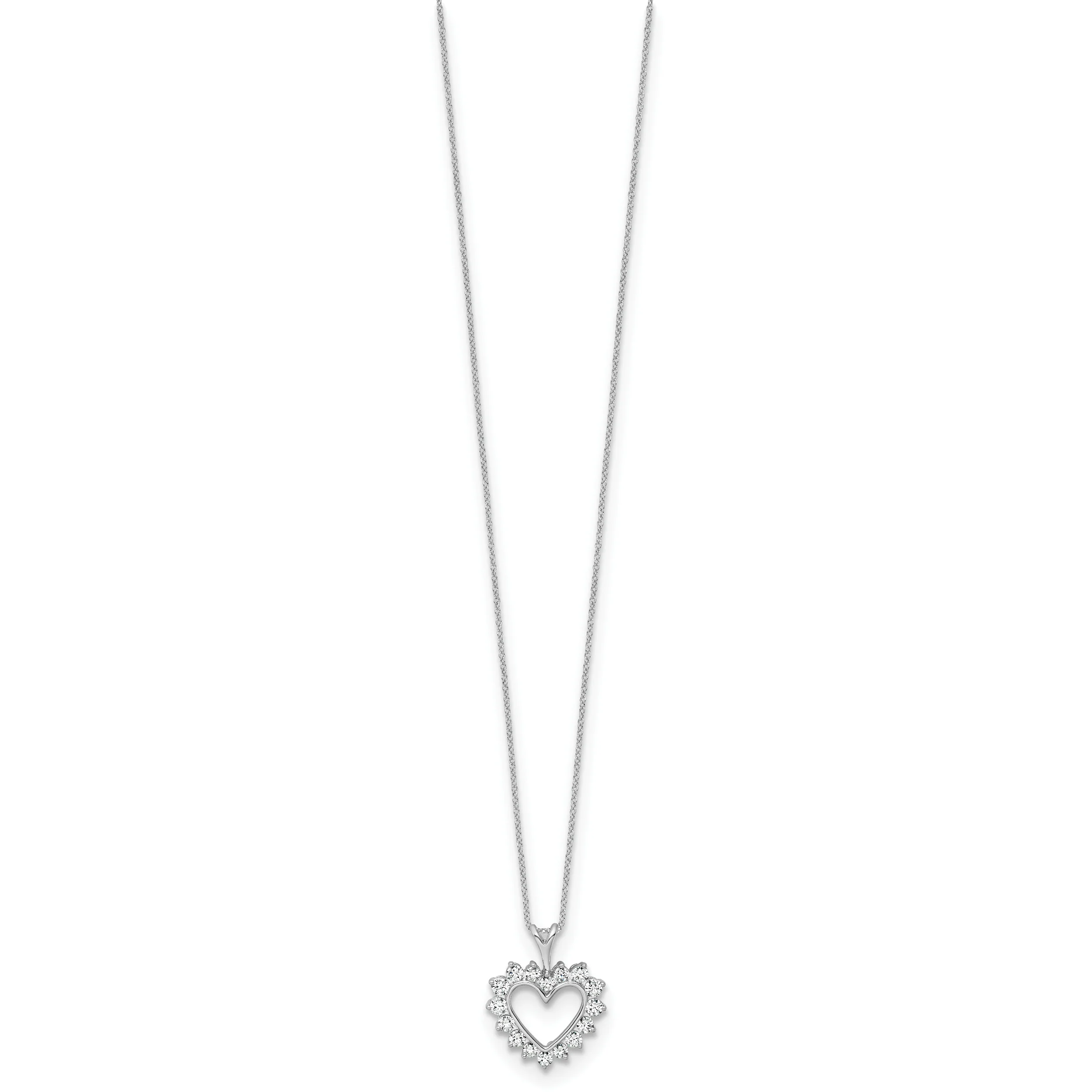 Collar con Colgante de Corazón de Diamante Creado en Laboratorio de 1/2 Quarata en Oro Blanco de 10k, Cadena de 18 Pulgadas - Image 2