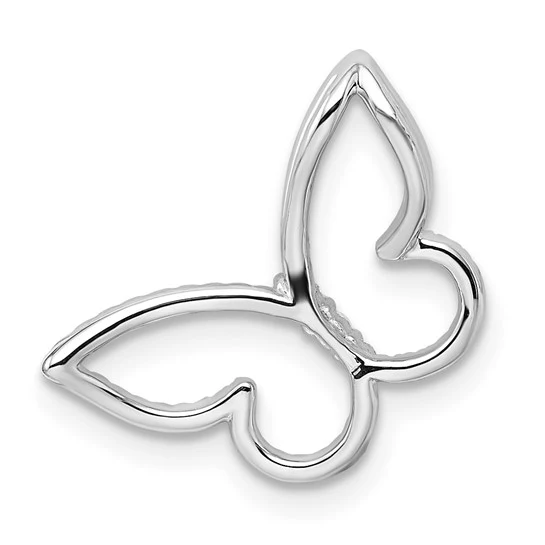 Deslizador de Cadena con Diamantes en Forma de Mariposa de Oro Blanco Pulido de 14k - Image 4