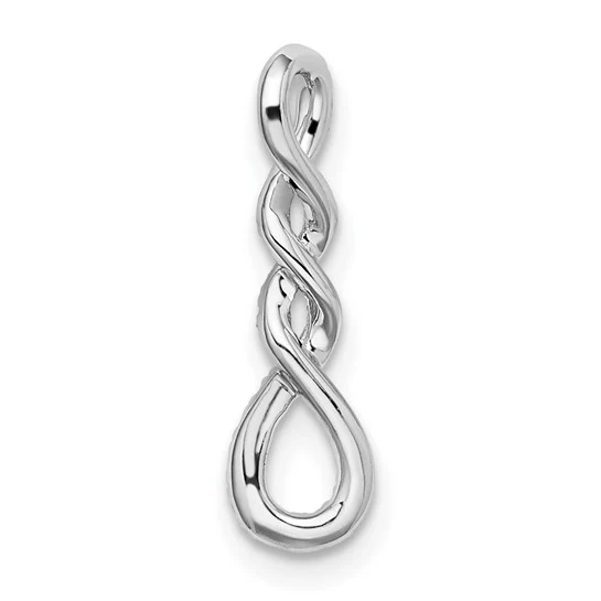 Colgante de Oro Blanco 14K con Twist y Diamantes - Image 3