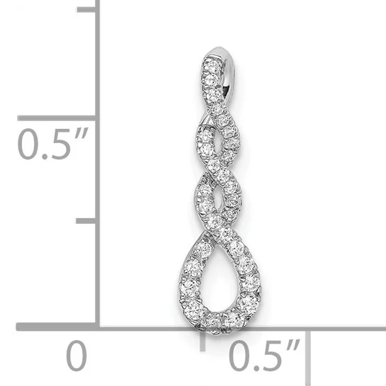 Colgante de Oro Blanco 14K con Twist y Diamantes - Image 4