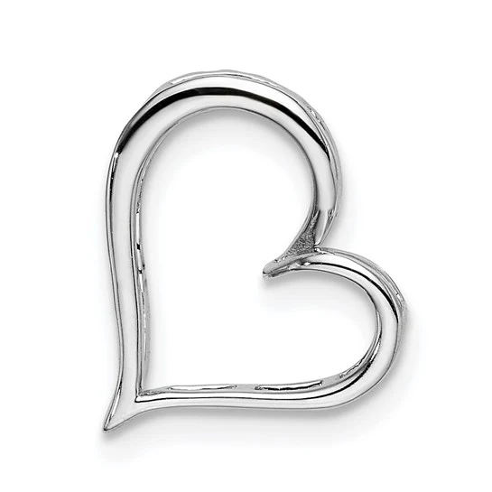 Deslizador de Cadena en Corazón de Diamantes en Oro Blanco de 14k - Image 3