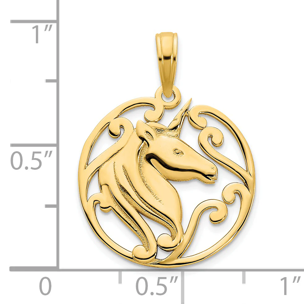 Dije de Unicornio en Oro Amarillo de 14K - Image 3