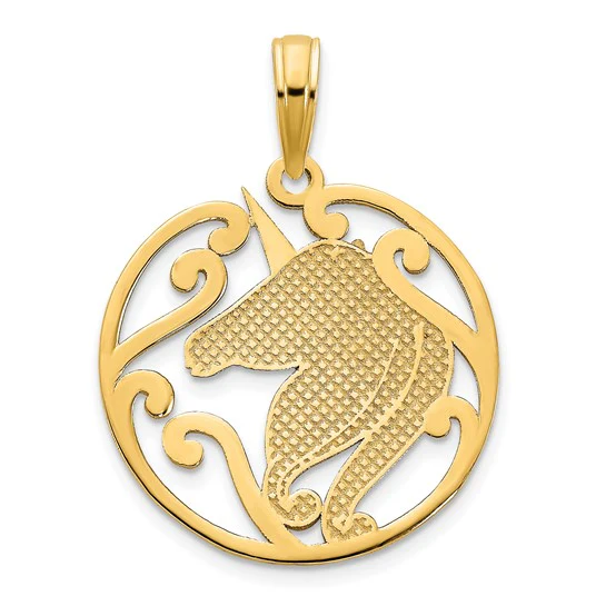 Dije de Unicornio en Oro Amarillo de 14K - Image 4