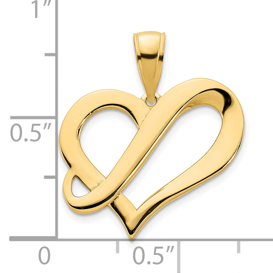 Colgante de Corazón Elegante en Oro Amarillo de 14K - Image 3