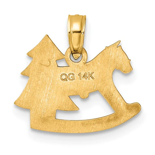 Dije de Caballito de Rocking y Árbol de Navidad con Epóxico en Oro Amarillo 14K - Image 4