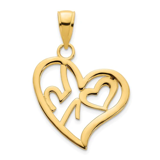 Dije Corazón #15 en Oro Amarillo 14K - Image 3