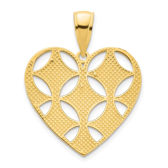 Colgante Corazón Elegante de Oro Amarillo 14K - Image 3