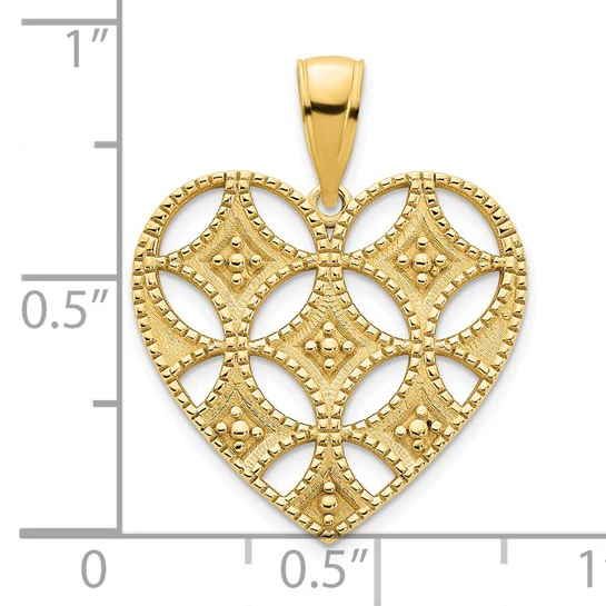 Colgante Corazón Elegante de Oro Amarillo 14K - Image 4