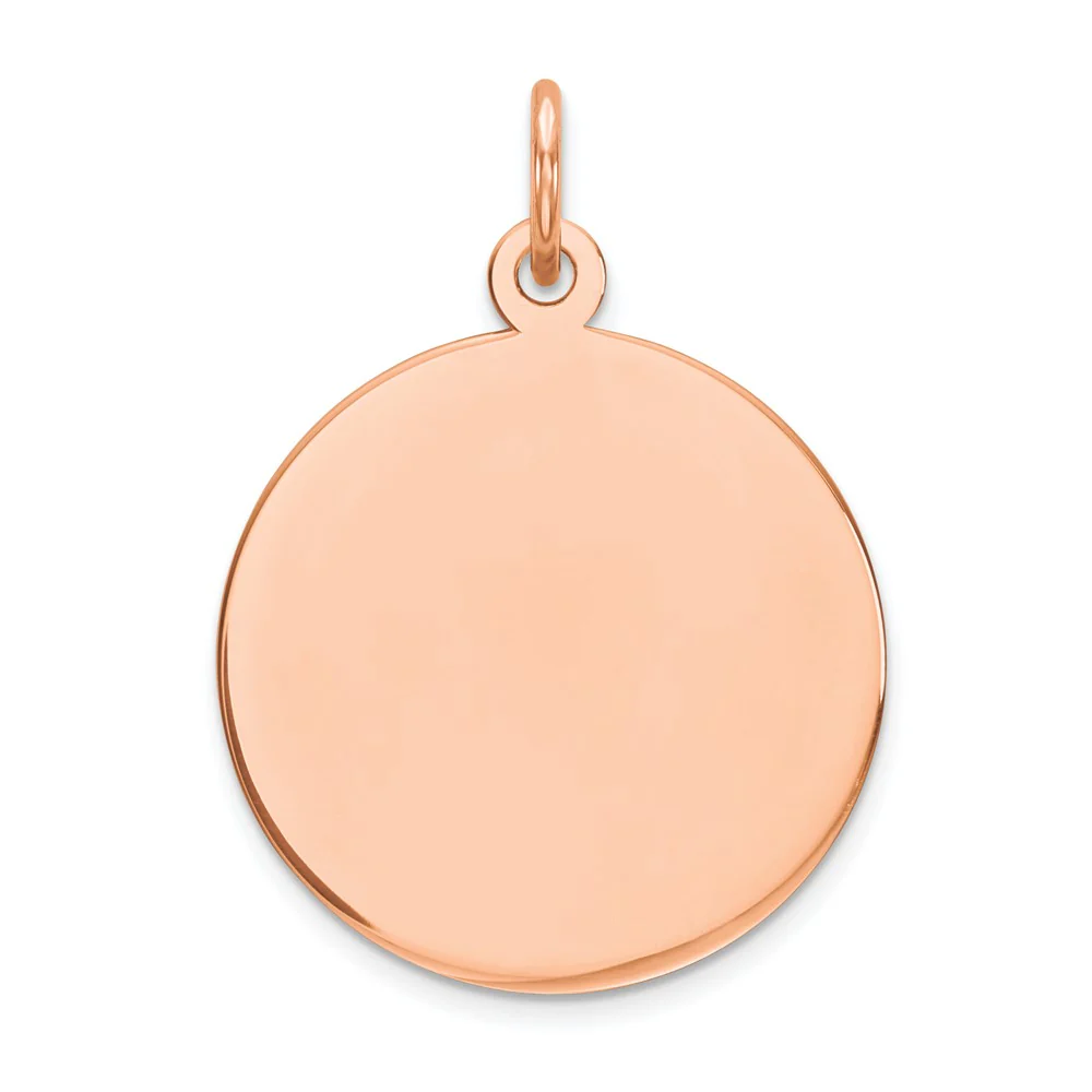 Colgante Redondo de Oro Rosa 14K (Personalizable)