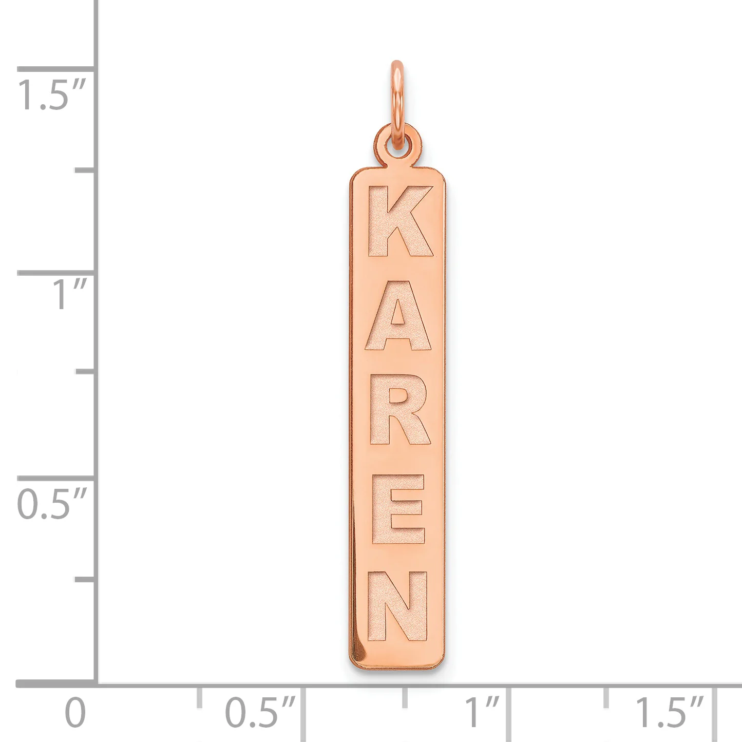 Colgante de Barra Grande en Oro Rosa 14K (Fuente Arial Black Nueva, Personalizable) - Image 2