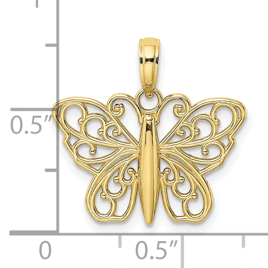 Dije de Mariposa en Filigrana de Oro Amarillo 10K - Image 2