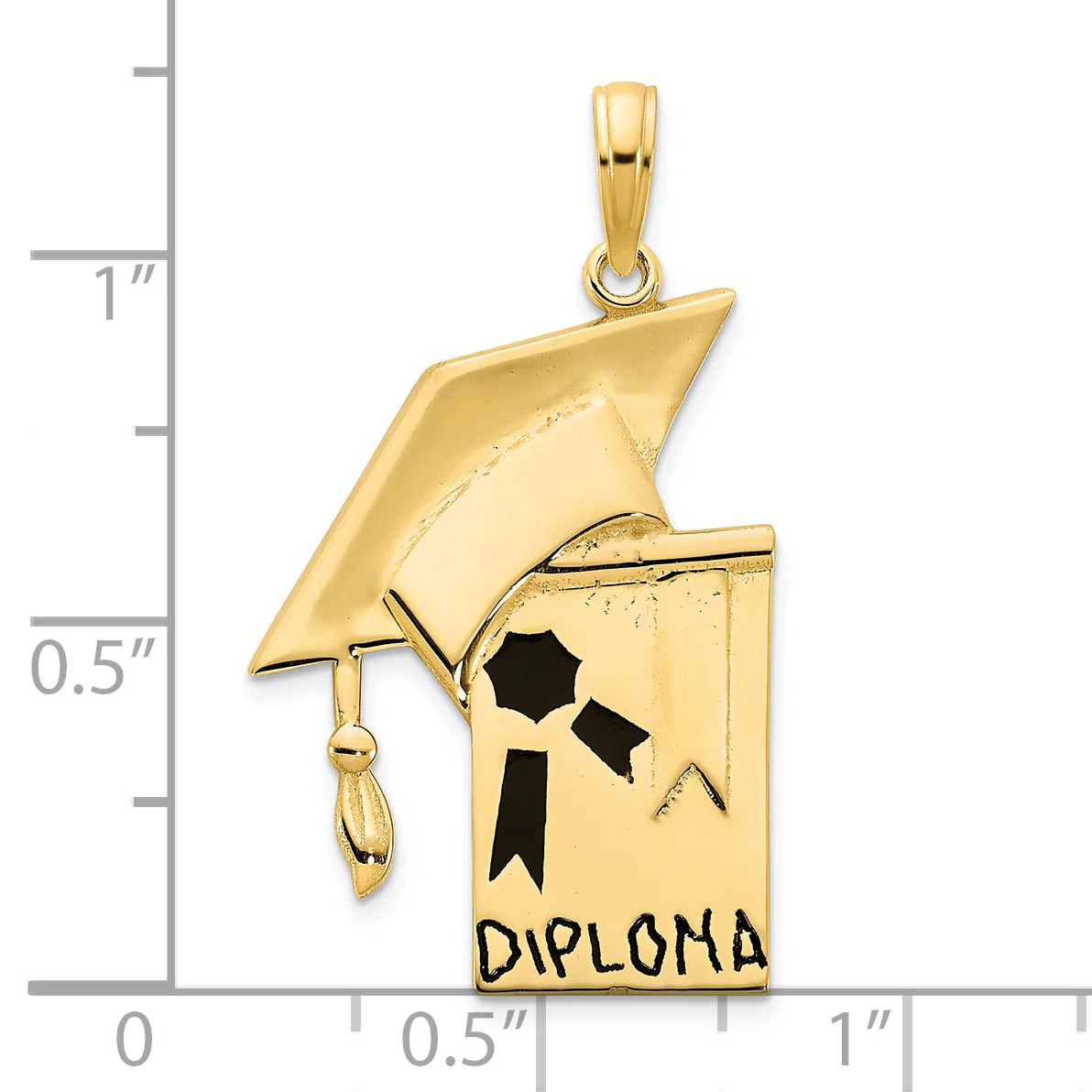 Colgante de Sombrero de Graduación y Diploma con Epóxido en Oro de 14k - Image 3