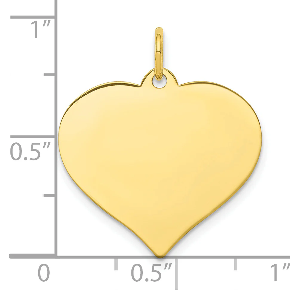 Dije Circular Grabable con Corazón en Oro Amarillo de 10k con .013 de Calibre - Image 2