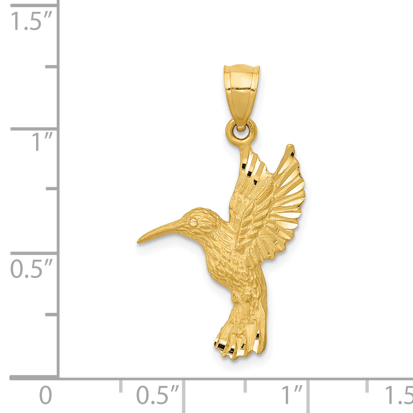 Colgante de Colibrí Cortado en Diamante en Oro Amarillo 14k - Image 3