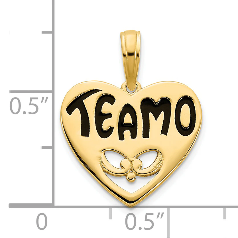 Dije Corazón "Te Amo" Epóxico en Oro Amarillo de 14k - Image 2