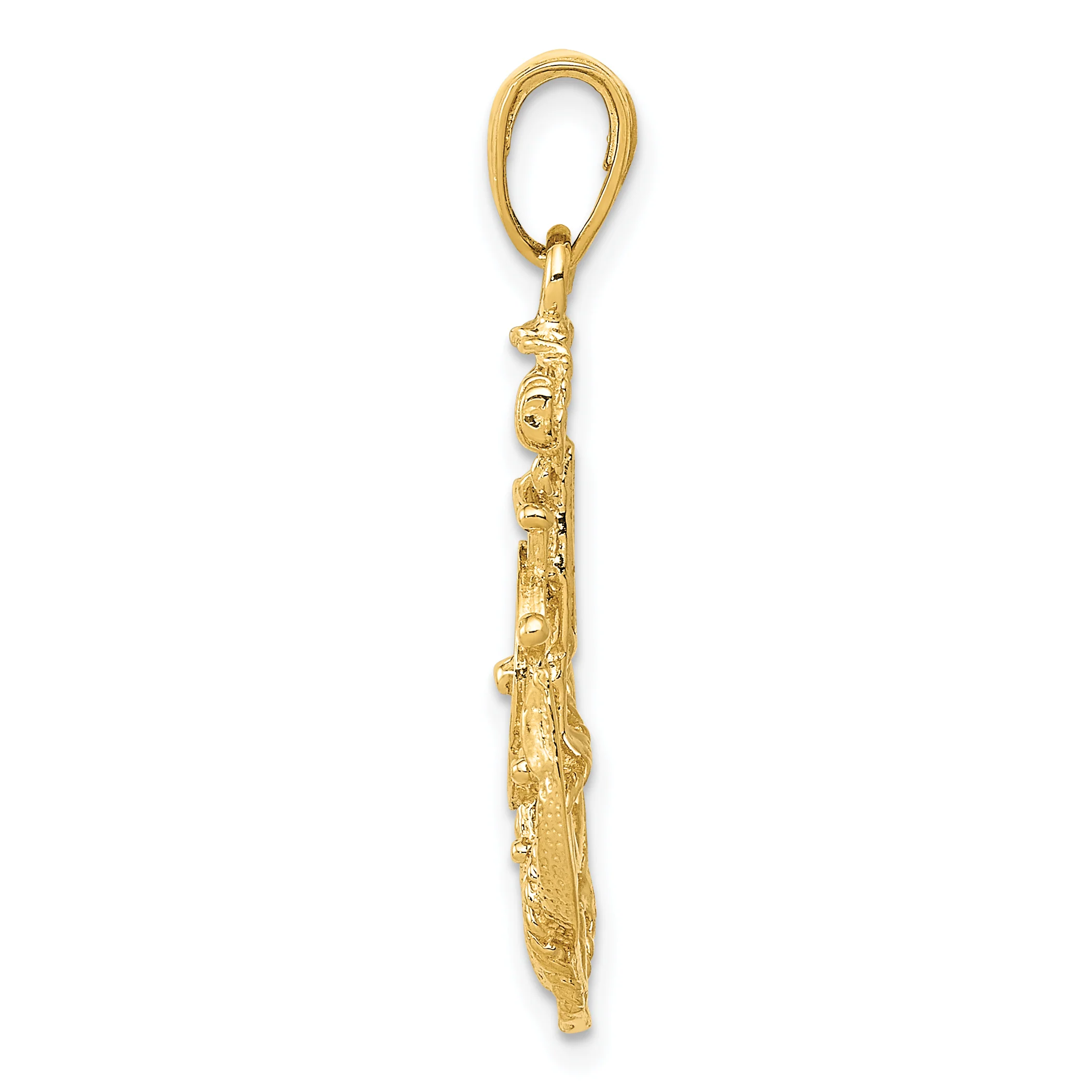 Colgante Ancla Mediana con Rueda en Oro Amarillo de 14k - Image 2