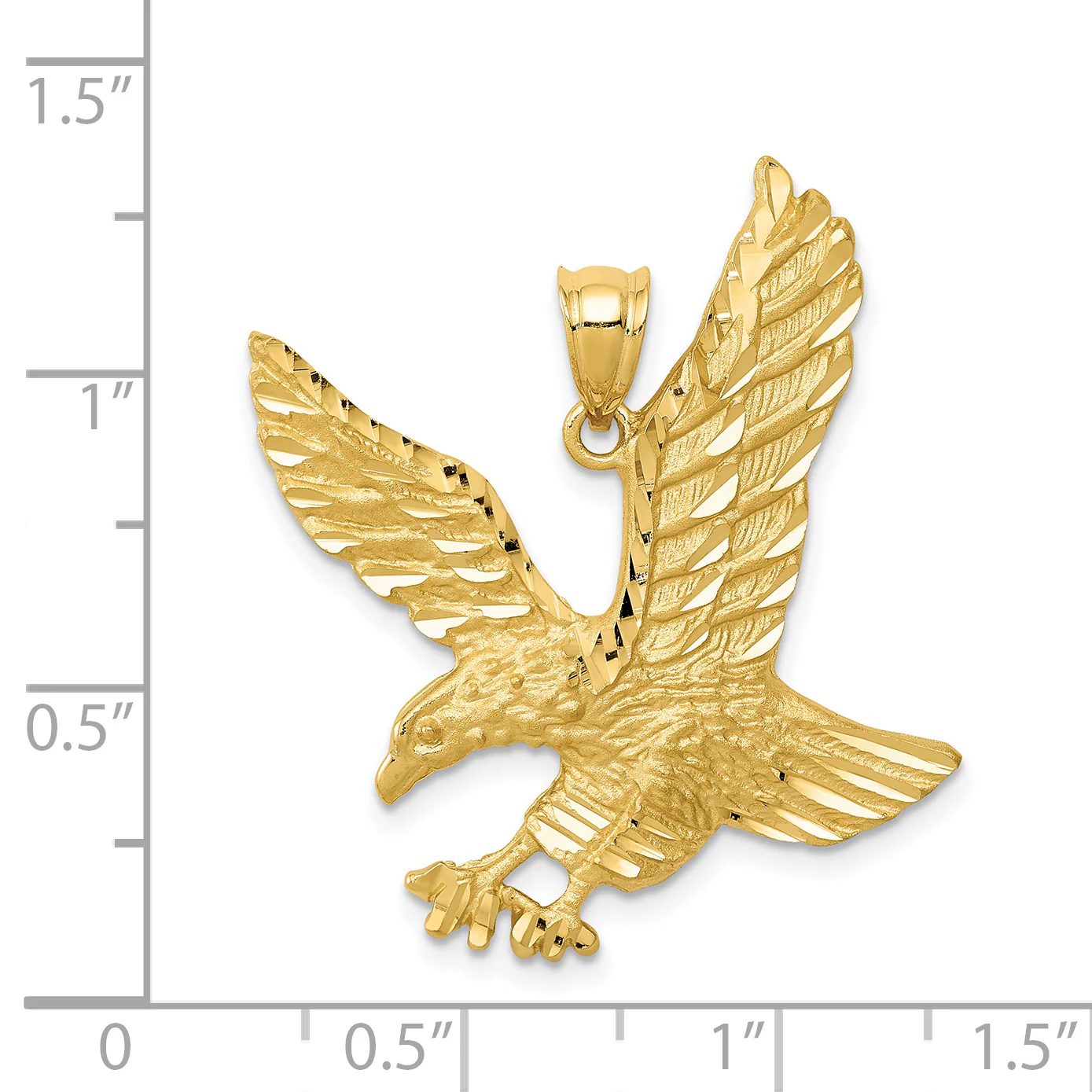 Colgante Águila en Oro de 14k con Acabado Satinado y Corte Diamante - Image 3