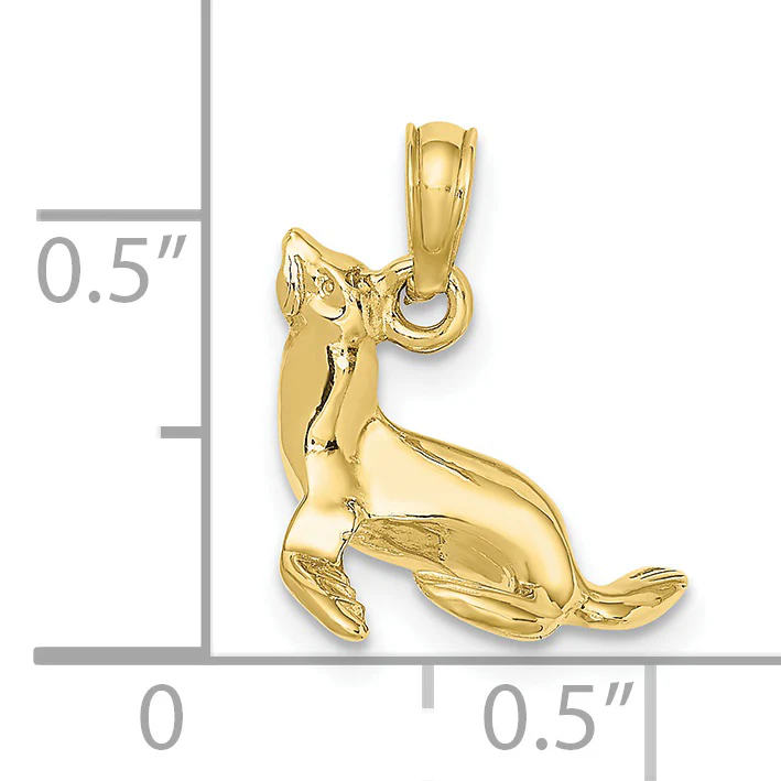 Dije de Sello 3D Pulido en Oro de 10k - Image 2