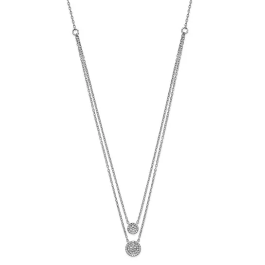 Collar de Oro Blanco de 14k con Doble Cadena de 18 Pulgadas - Image 2