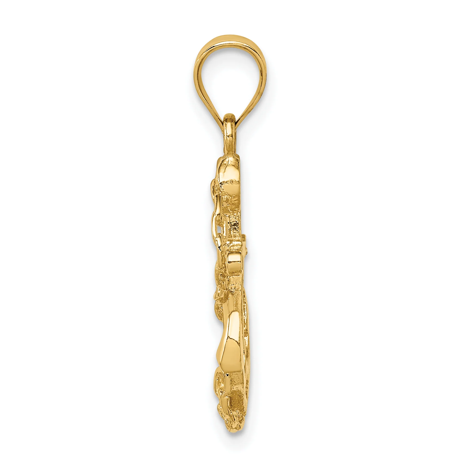 14K Colgante de Ancla y Cadena en Oro Amarillo de 14K - Image 2
