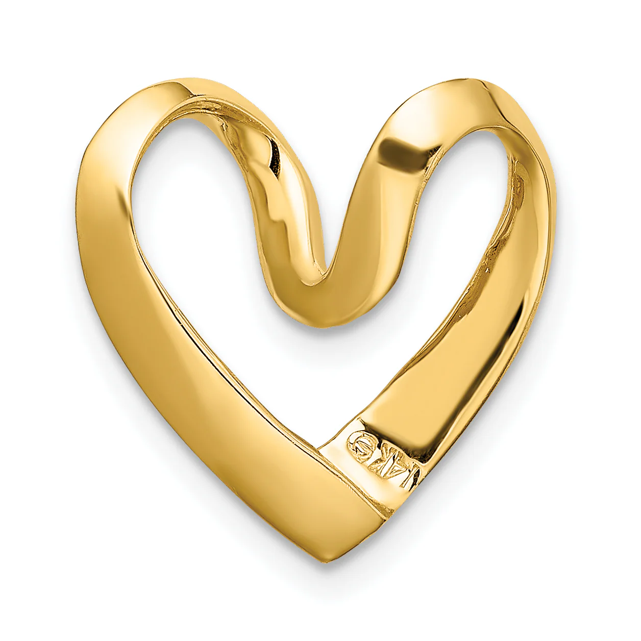 Deslizador de Corazón Pulido en Oro de 14k - Image 3