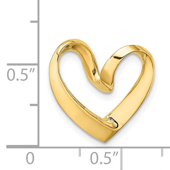 Deslizador de Corazón Pulido en Oro de 14k - Image 4