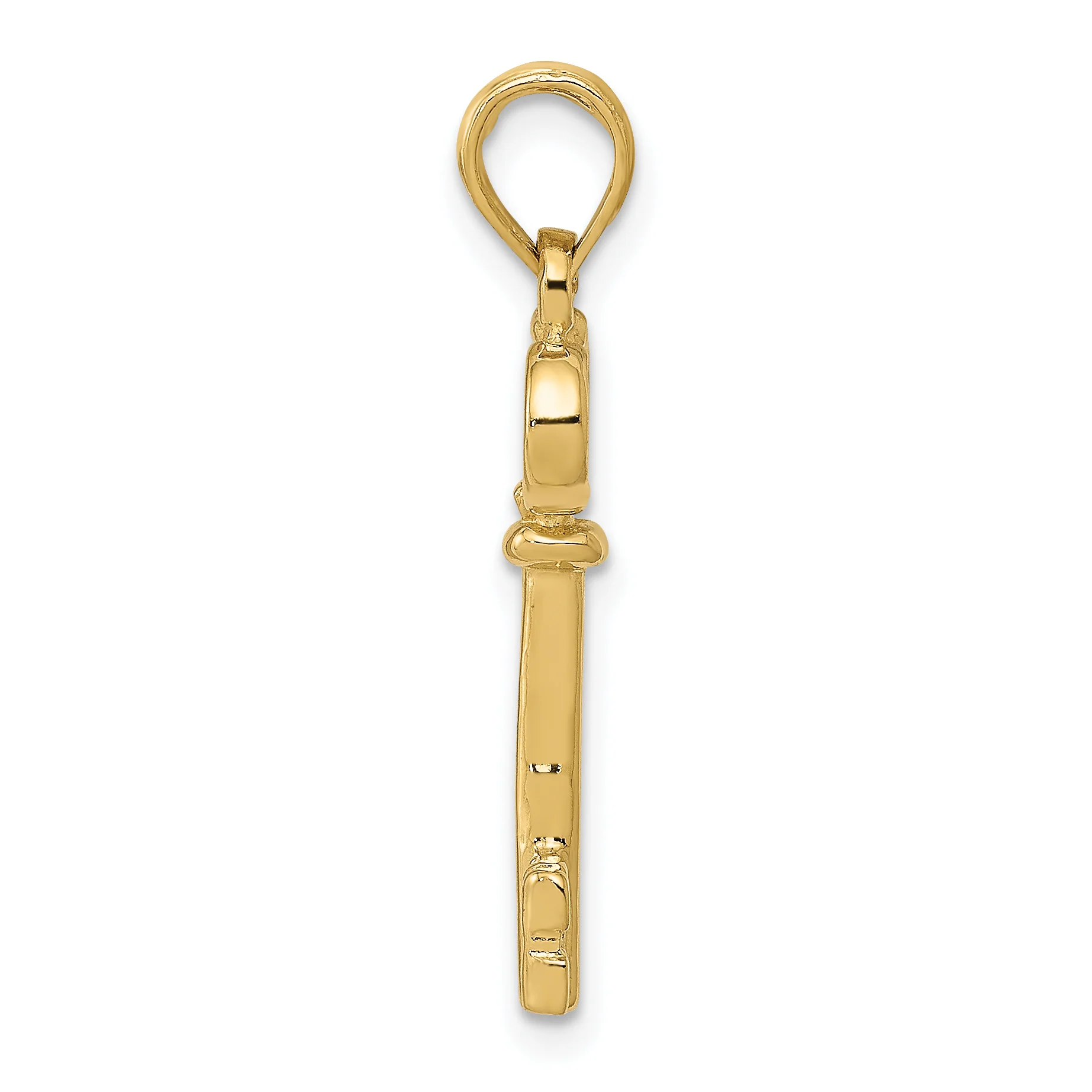 Dije 3D de Llave Pulida en Oro de 10k - Image 2