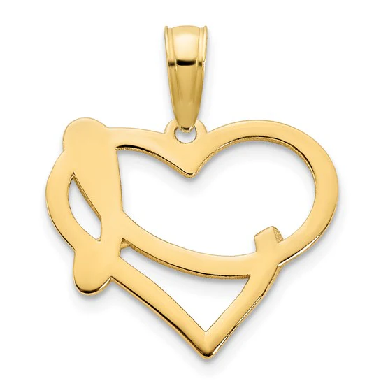 Dije de Corazón Elegante en Oro Amarillo de 14k - Image 4