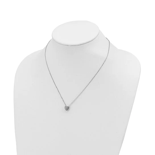 Collar con Colgante de Corazón Cortado con Diamante en Oro Blanco 14K - Image 4
