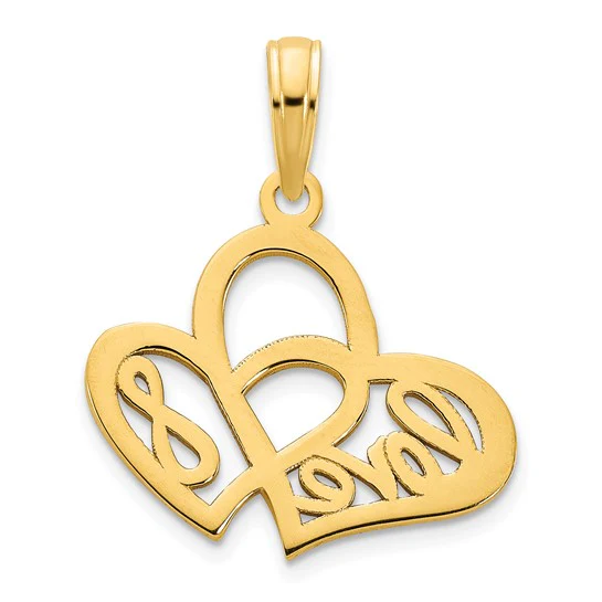 Colgante Corazón LOVE Símbolo de Infinito en Oro Amarillo 14K - Image 4