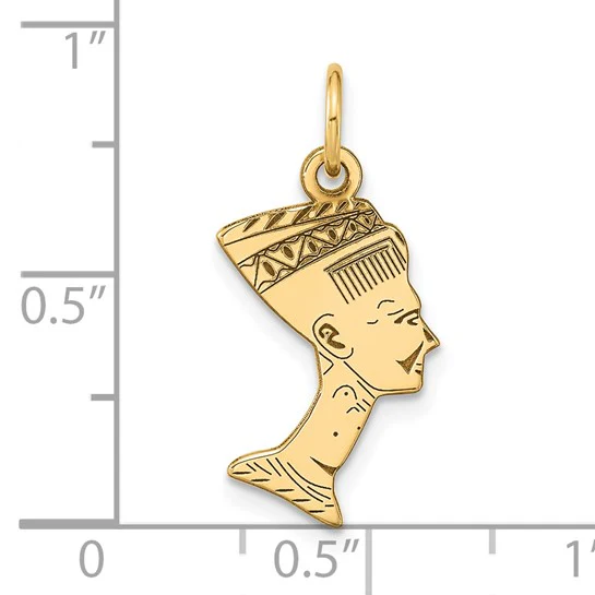 Dije de Nefertiti en Oro Amarillo de 10K - Image 4
