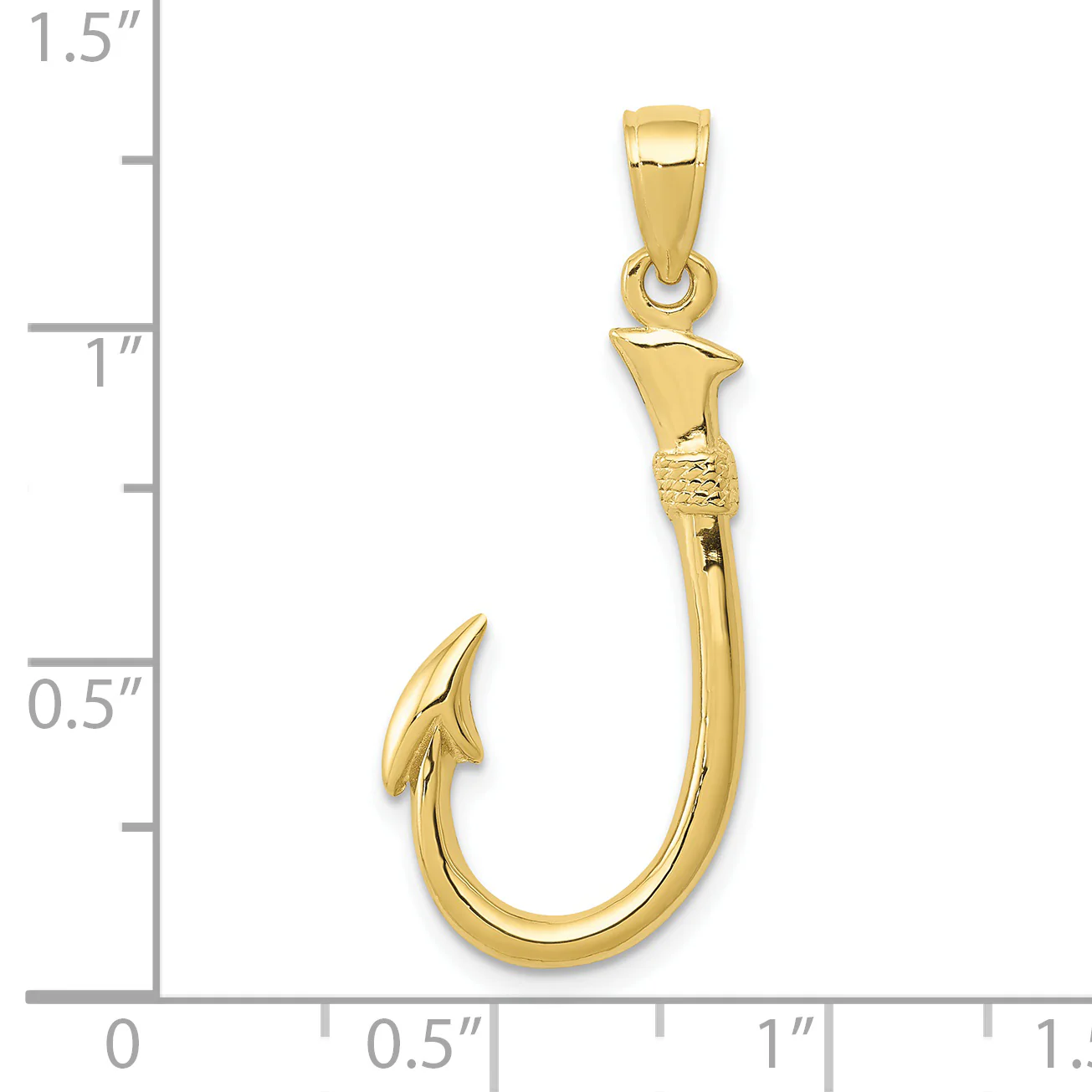 Colgante 3D de Anzuelo de Pesca de 10K - Image 3