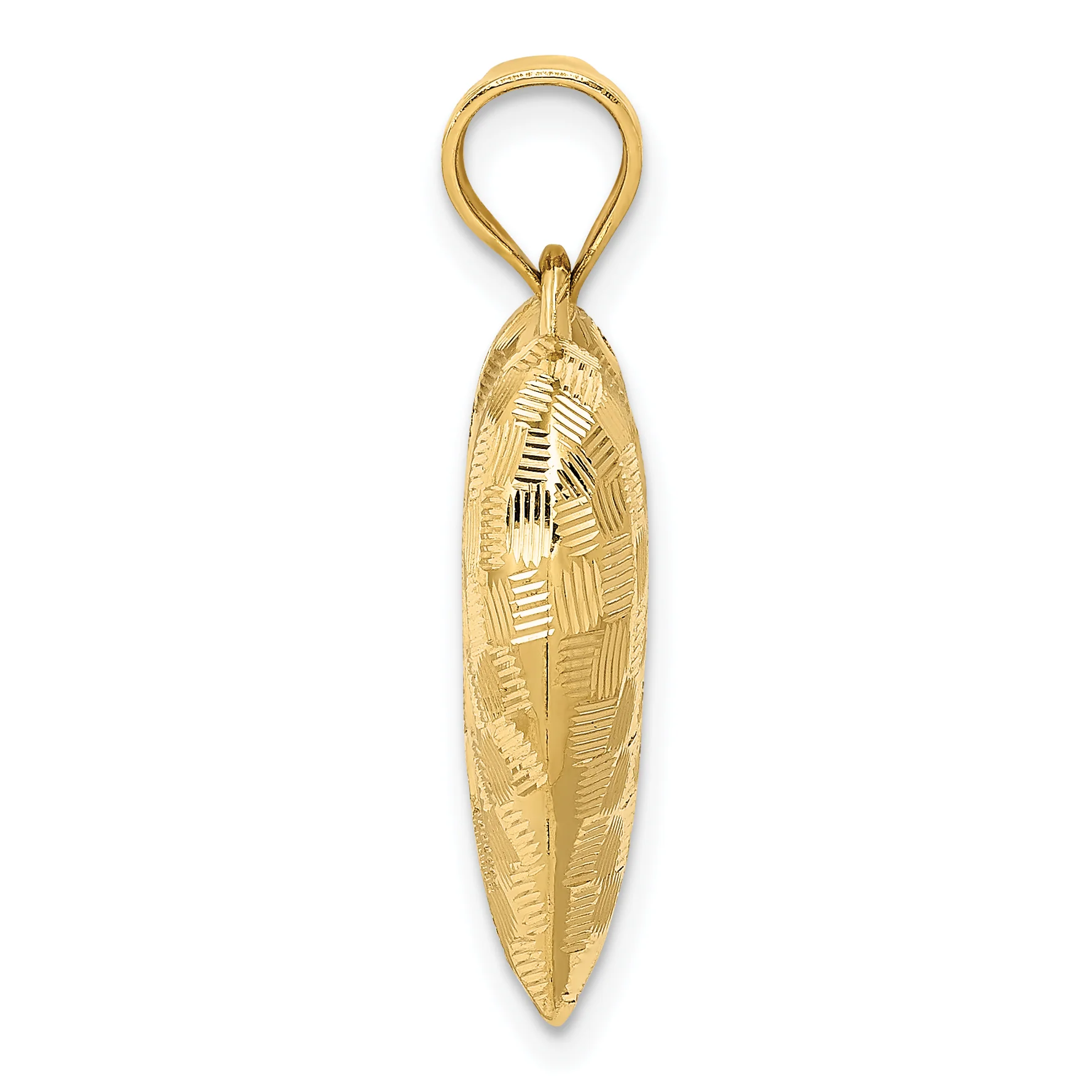 Dije Corazón en Patrón Trenzado 3D Pulido en Oro Amarillo de 14K - Image 2
