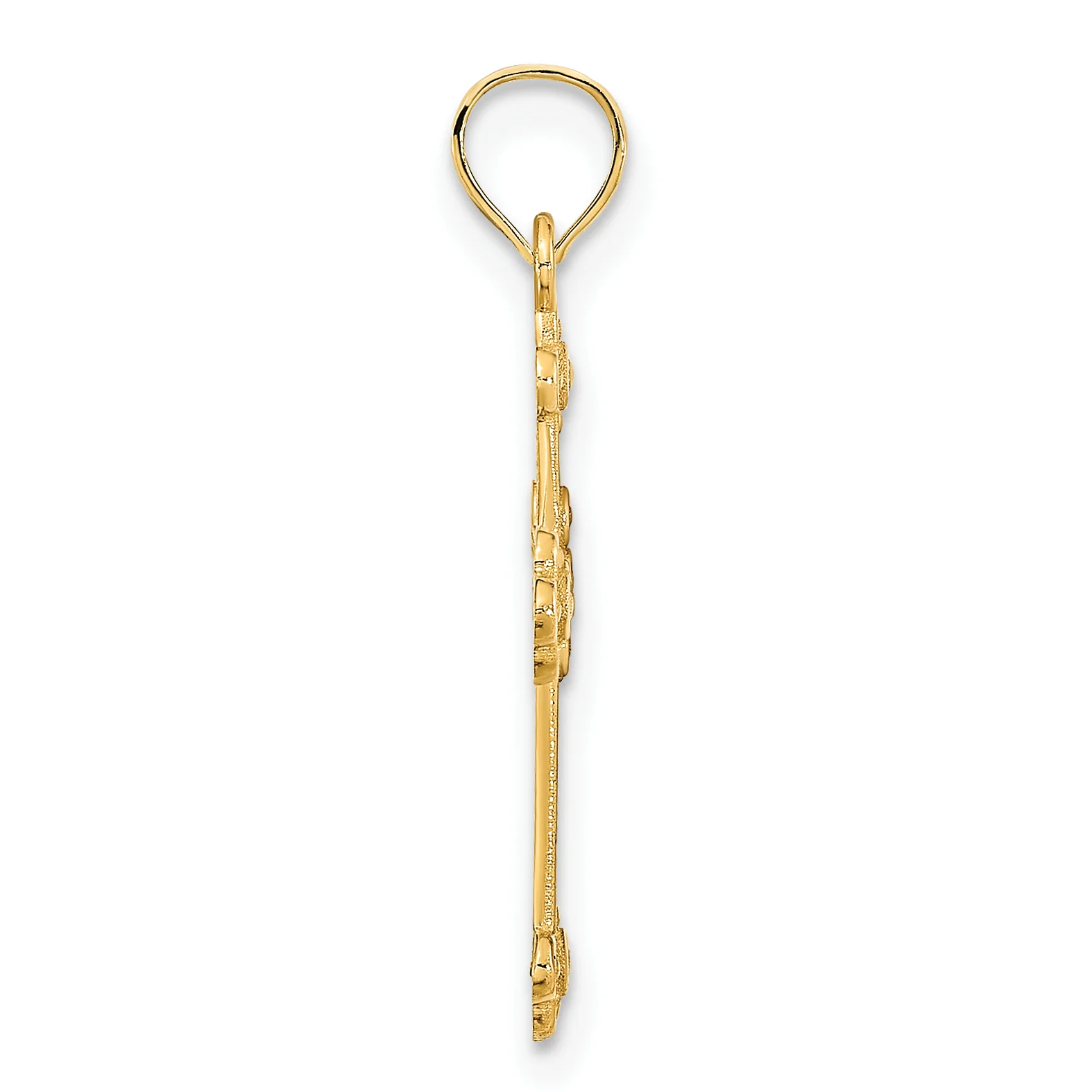 Dije de Cruz Fancy en Oro Amarillo de 14K - Image 2
