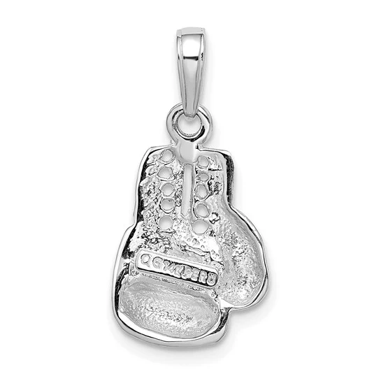 Dije de Guante de Boxeo Grande en Oro Blanco de 14k - Image 3