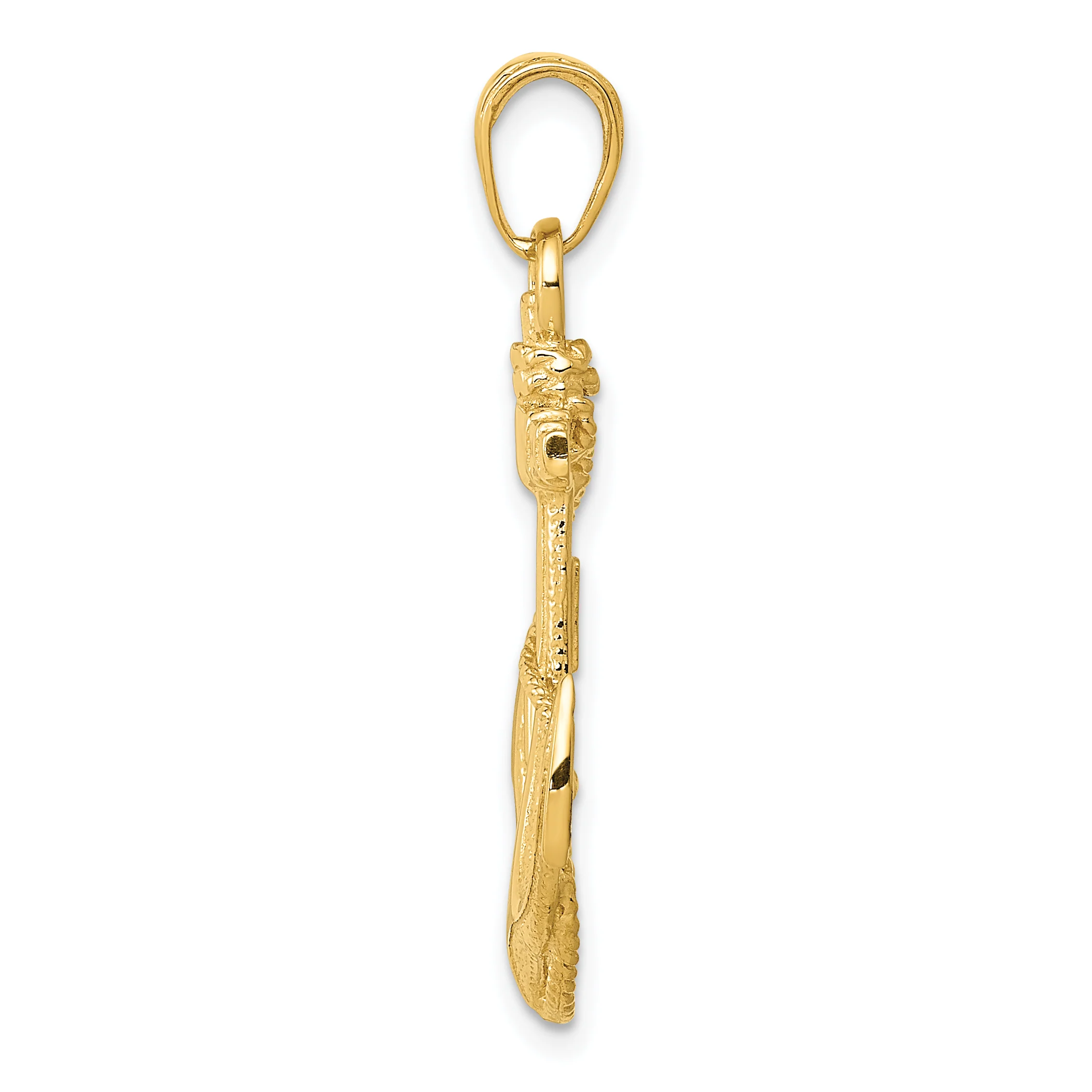 Dije de Ancla con Cuerda en Oro de 14k - Image 2