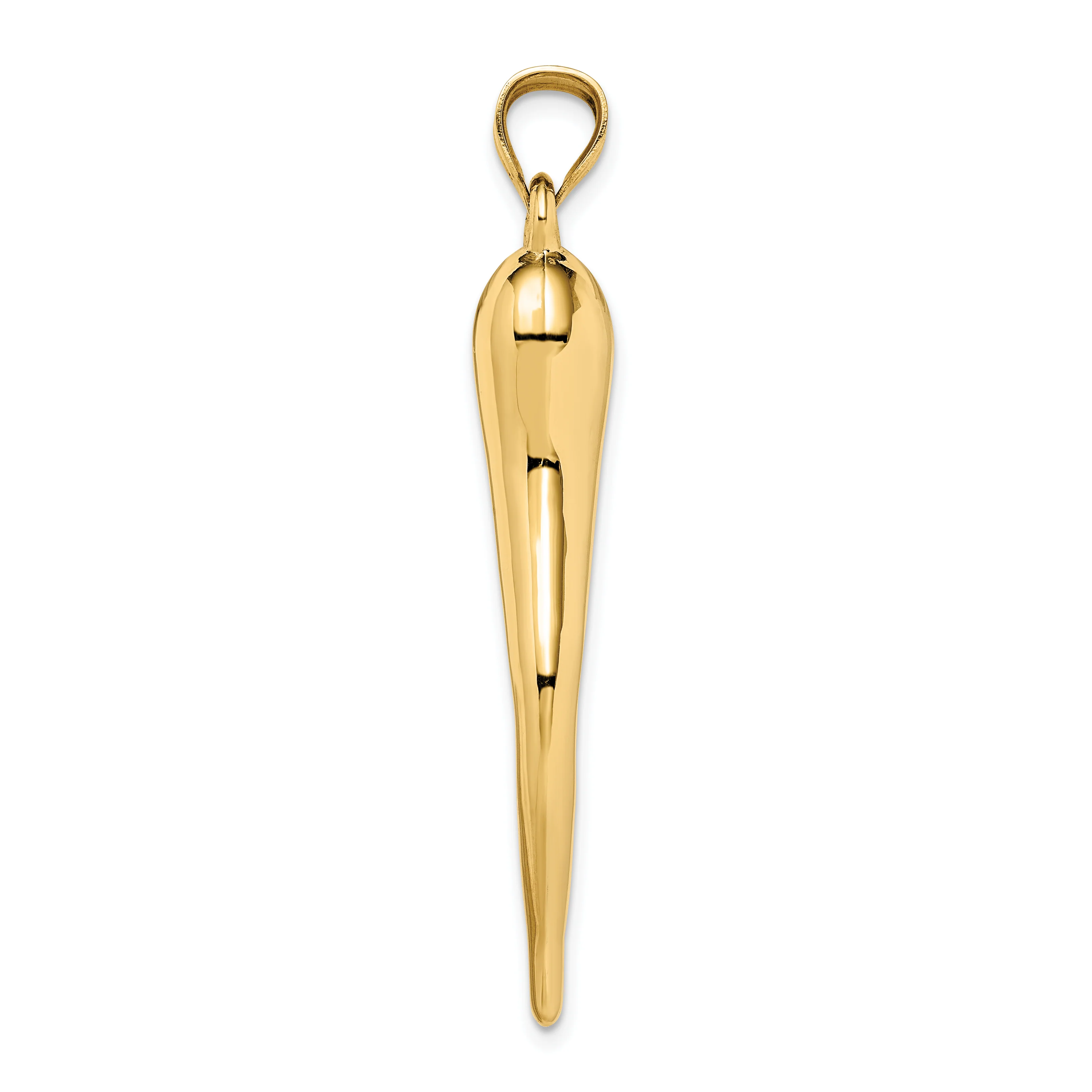 Dije Hueco 3D en Forma de Cuerno Italiano en Oro de 14k - Image 2