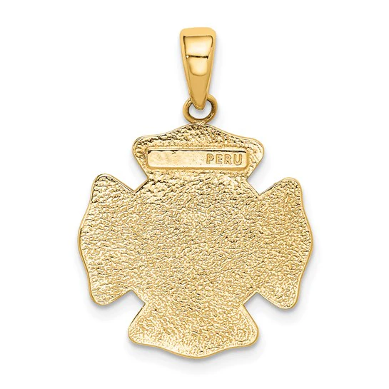 Colgante de San Florián Protect Us/Departamento de Bomberos en Oro de 10k - Image 4